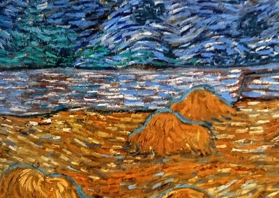 van GOGH, landskap med hvedeheng og uppstigende måne, juli 1889